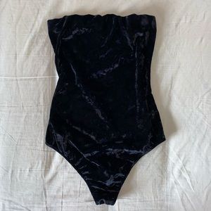 Velvet tube top bodysuit